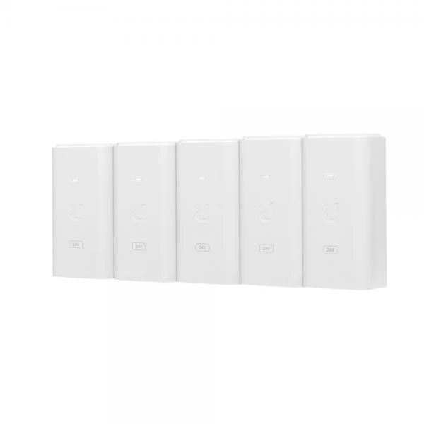 Ubiquiti-POE-24-24W-5P-EU-PoE Injector, 24VDC, 24W, Gigabit, 5-Pack [POE-24-24W-5P-EU]