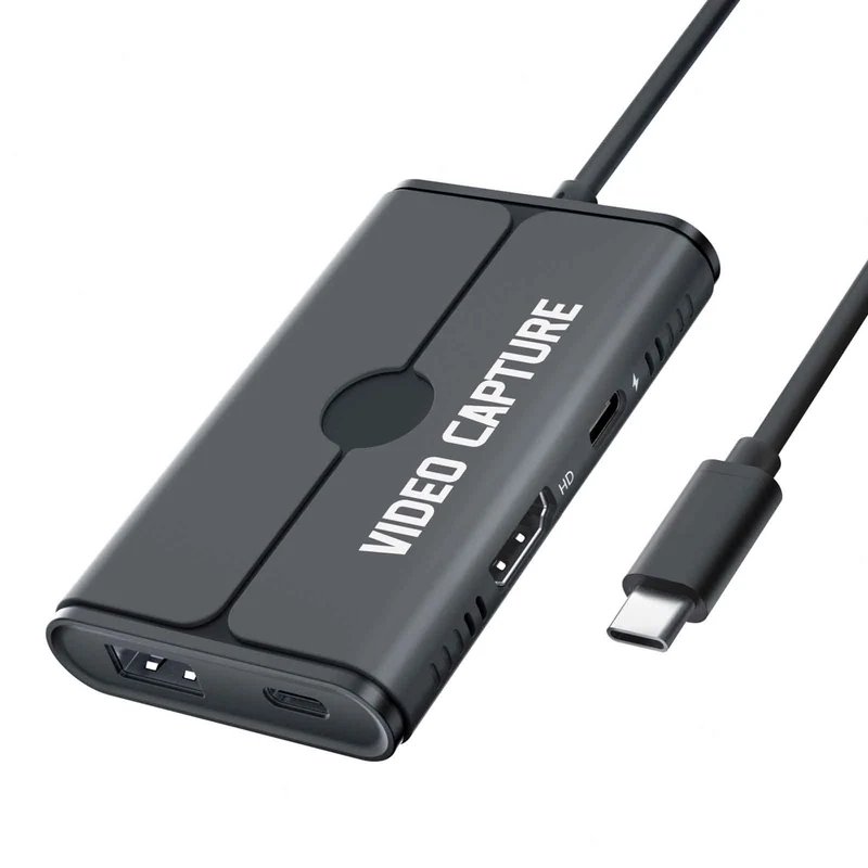 Lemorele AC08 1080P Video Capture Card & Multi-Functional Hub – 100W PD Charging, HDMI Output