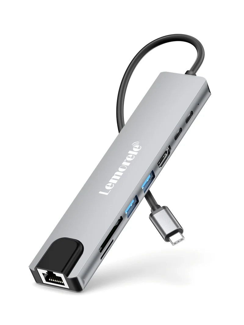 Lemorele TC19Plus USB-C 8-in-1 Hub with 4K HDMI & PD Charging