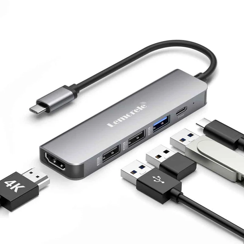 Lemorele TC101 | Ultra-Slim USB-C Dock for 4K Display and Fast Charging