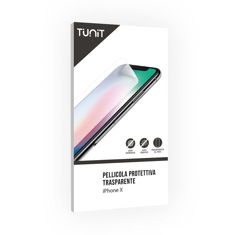 Pellicola protettiva trasparente e anti-impronta per iPhone X