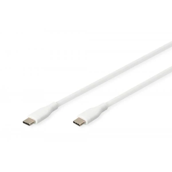 Digitus Silicone Charging cable - USB-C to USB-C - 1m - 60W - White [AK-300341-010-W]