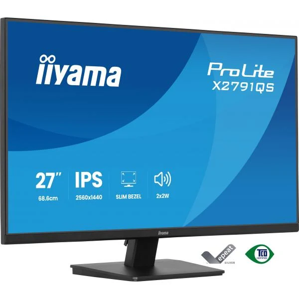 iiyama ProLite X2791QS-B1 Monitor PC 68,6 cm (27") 2560 x 1440 Pixel Quad HD LED Nero [X2791QS-B1]