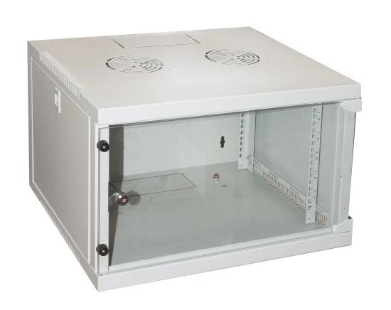 LINK Armadio Rack 19" 6 Unita' Da Muro Per Reti (A)350 X (L)540 X (P) 450 Mm Colore Grigio Porta Vetro [LK1907UG]