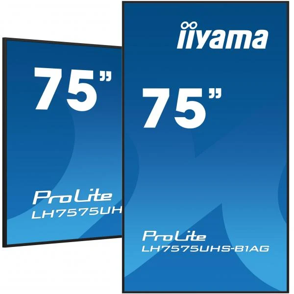 iiyama LH7575UHS-B1AG visualizzatore di messaggi Pannello piatto per segnaletica digitale 190,5 cm (75") LCD Wi-Fi 500 cd/m 4K Ultra HD Nero Processore integrato Android 11 24/7 [LH7575UHS-B1AG]