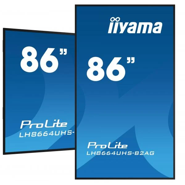 iiyama LH8664UHS-B2AG visualizzatore di messaggi Pannello piatto per segnaletica digitale 2,18 m (86") Wi-Fi 500 cd/m 4K Ultra HD Nero Processore integrato Android 24/7 [LH8664UHS-B2AG]