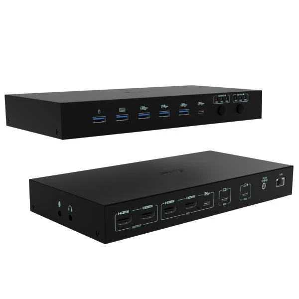i-tec USB-C KVM Dock PRO for Three Hosts, Dual Video, with 2x Power Delivery, max 92W [C31KVMDOCKPDPRO]
