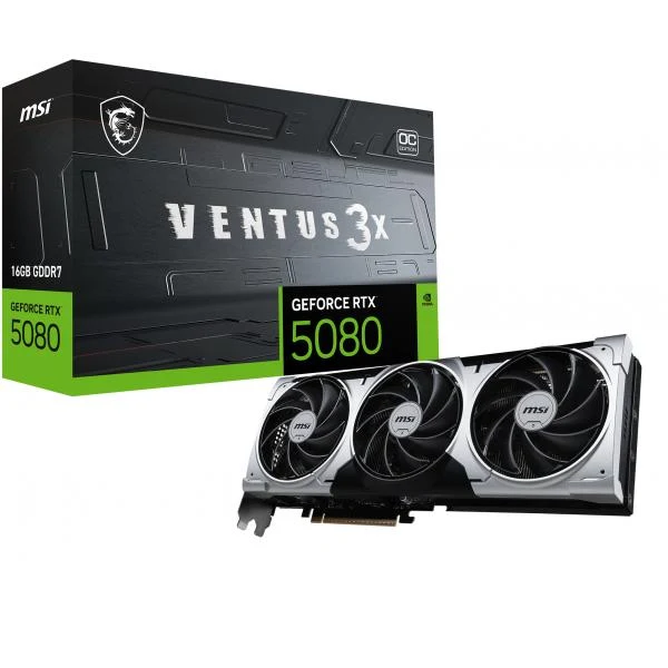 MSI VENTUS GEFORCE RTX 5080 16G 3X OC PLUS scheda video NVIDIA 16 GB GDDR7 [RTX508016GVENTUS3XOCPLUS]