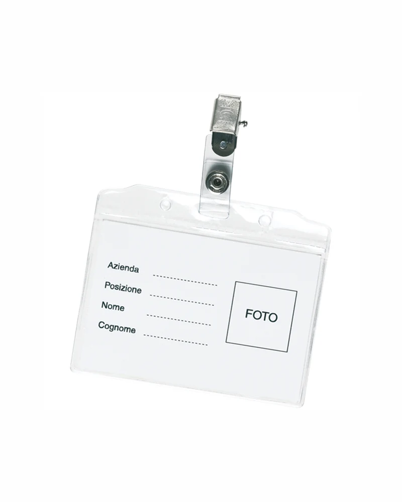 Portabadge con clip nichelata 03138