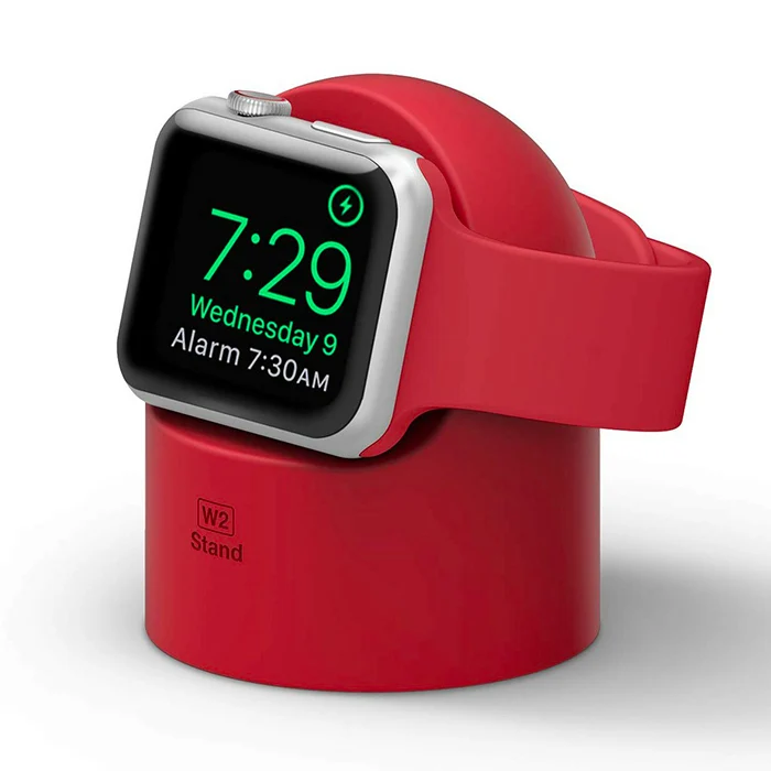 Supporto W2 in silicone per ricaricare Apple Watch - Rosso