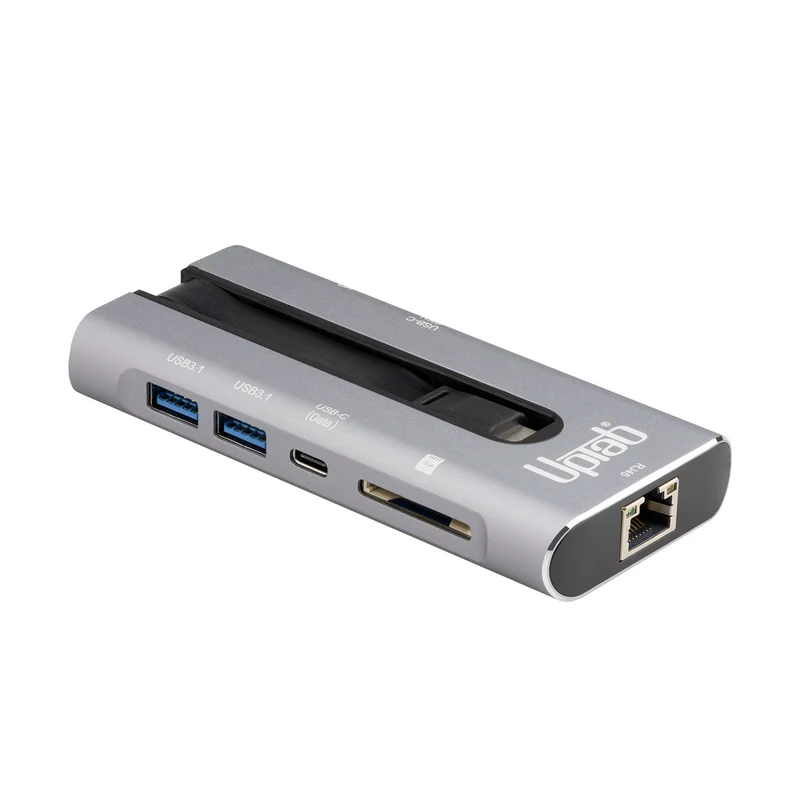 Lettore di schede SD HDR da USB-C a HDMI 4K 60 Hz, 2 hub USB-A