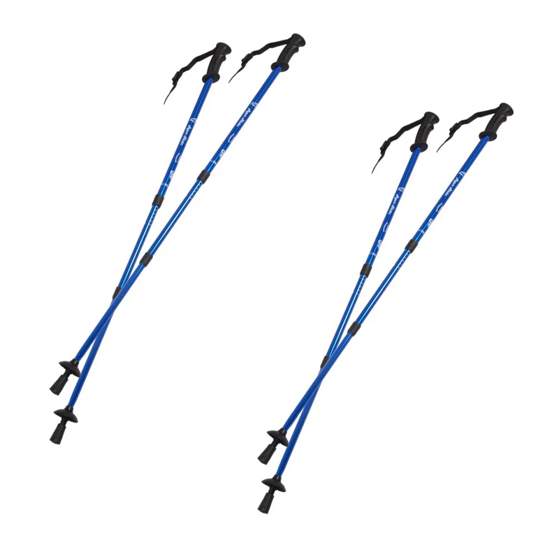 Bastoncini da nordic walking in alluminio telescopici da 65-135 cm, blu, 2 paia
