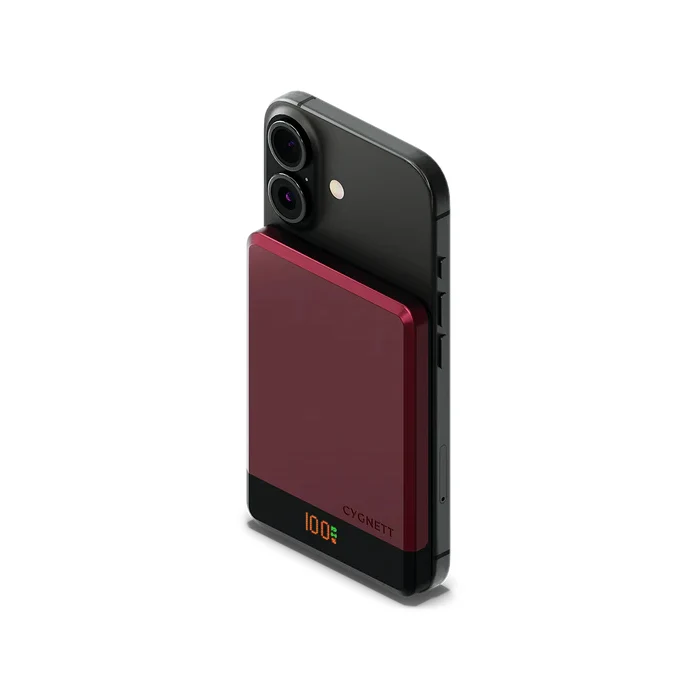 Cygnett MagSlim 5K PowerBank - Colore rosso ciliegia