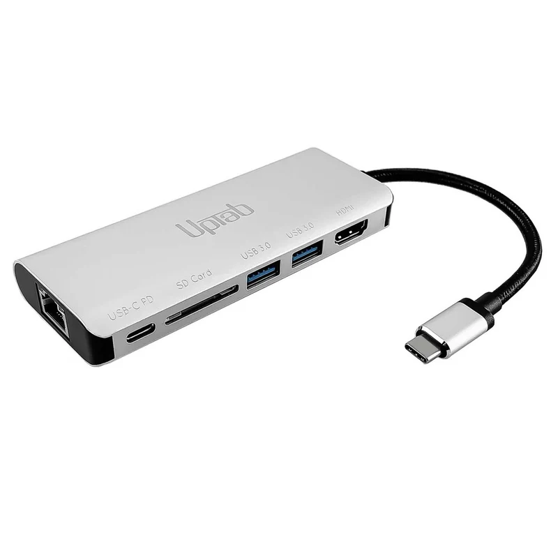 Adattatore USB-C a HDMI 4K, 2 USB 3.0, lettore di schede, USB-C PD e Gigabit Ethernet