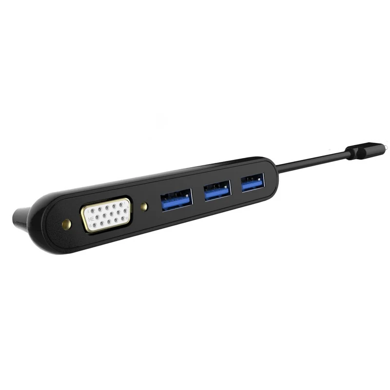 Adattatore da USB-C3.2 (tipo C) a 3 USB 3.0 e VGA