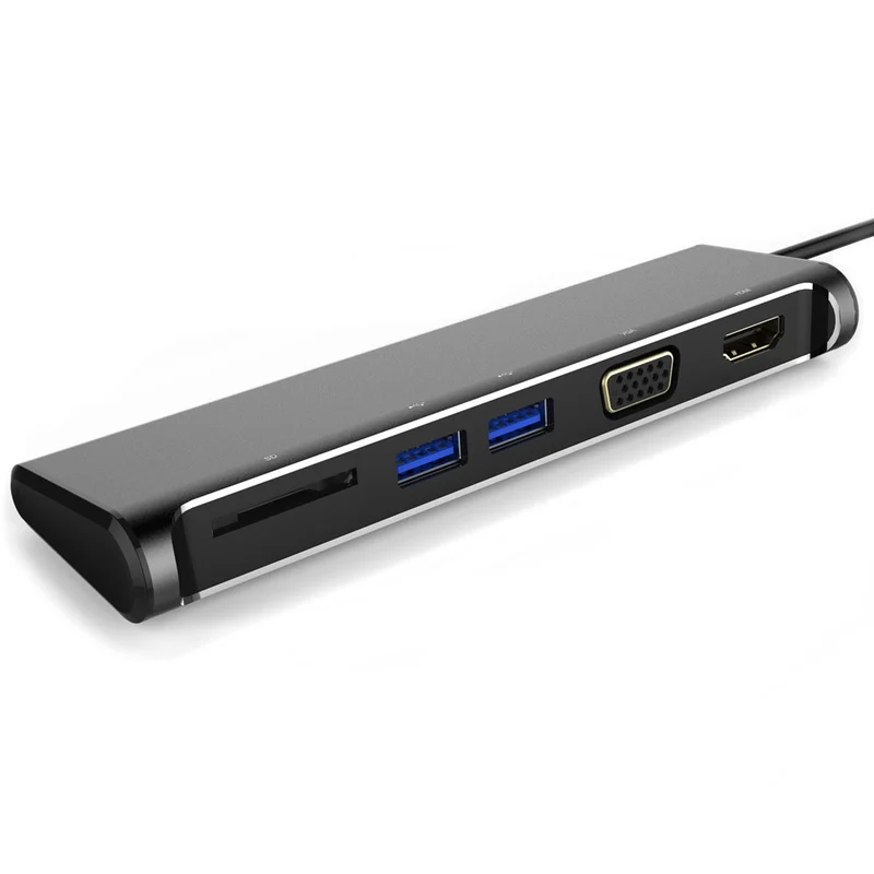 Adattatore da USB-C (tipo C) a HDMI™ 4K, VGA, 2 USB 3.0, lettore di schede