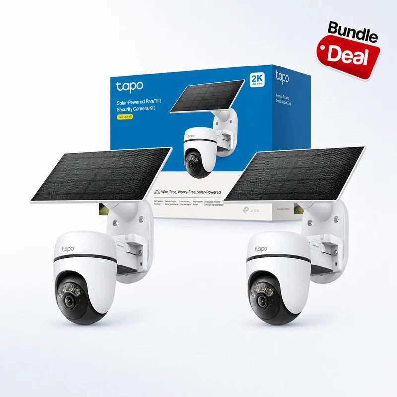 Tapo C610 KIT Telecamera WiFi Esterno 2K 3MP con Pannello Solare, 360° PTZ, 2pz