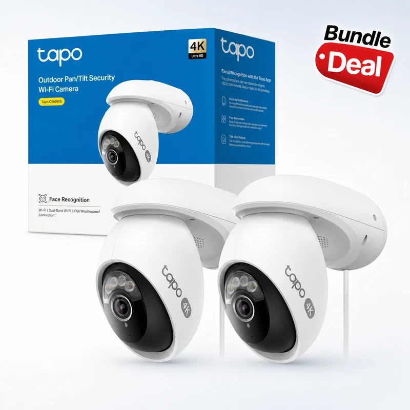 Tapo C560WS Telecamera WiFi Esterno 4K 8MP, Starlight, 360° PTZ, 2pz