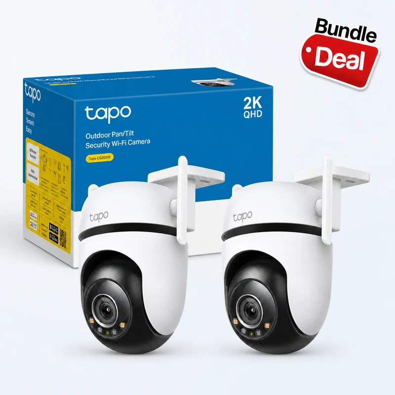 Tapo C520WS Telecamera WiFi Esterno 2K 4MP, Starlight, 360° PTZ, 2pz
