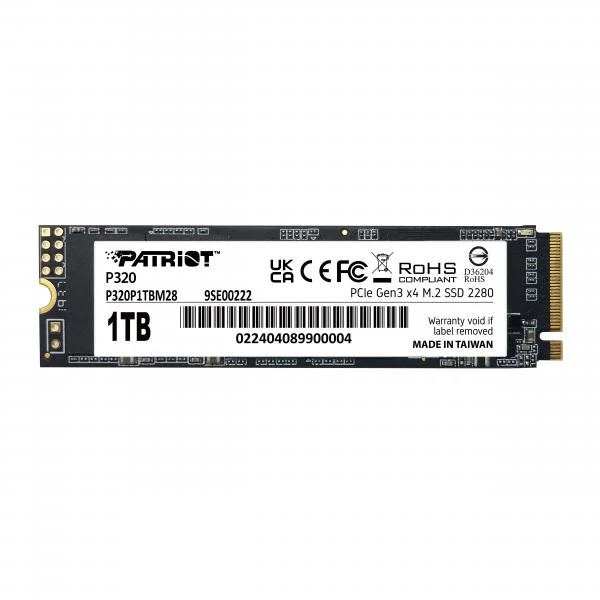 PATRIOT SSD P320 1TB M.2280 PCI-E R/W 3000/2200MB/S [P320P1TBM28]