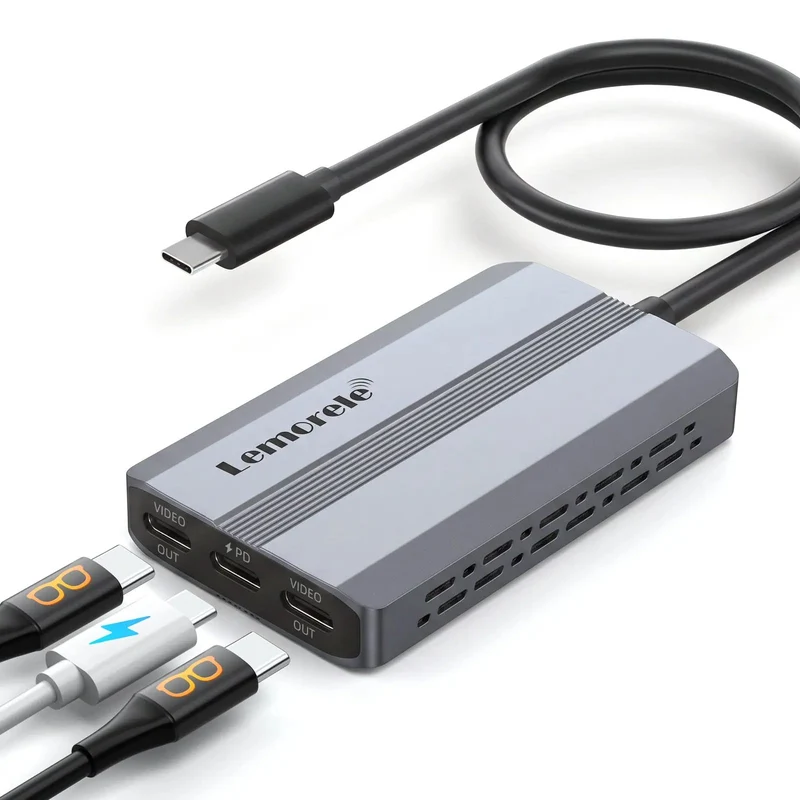 Lemorele TCA520A USB-C AR Glasses Dock with Dual Type-C Output & 100W PD