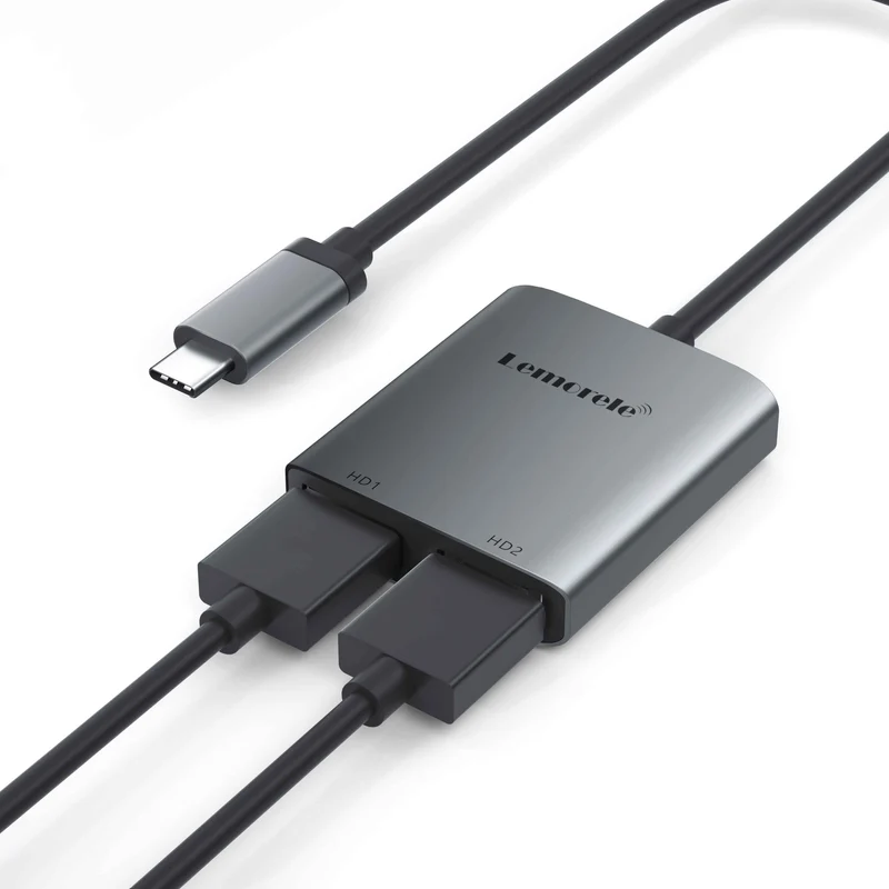 LEMORELE™ TC21L | USB C to Dual HDMI Adapter