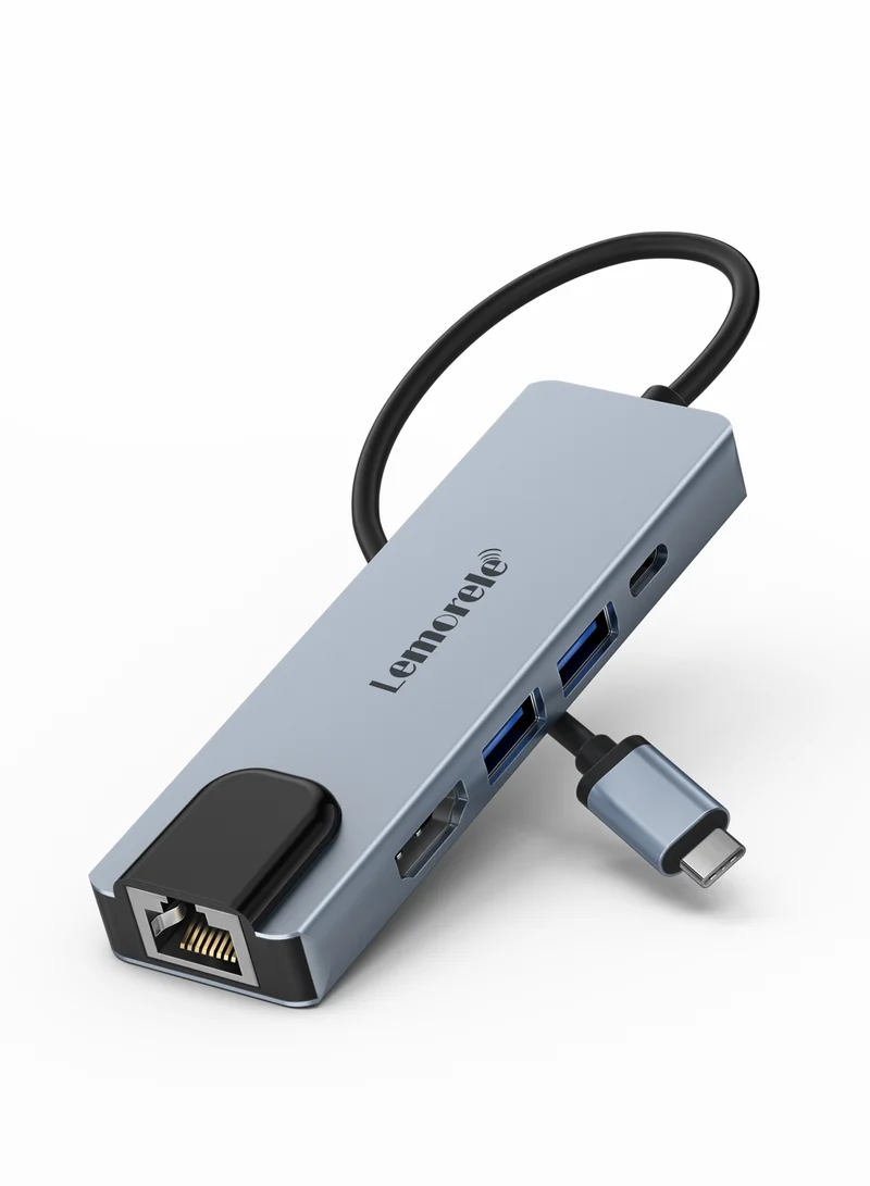 Lemorele TC15L 5-in-1 Type-C Docking Station | 4K HDMI, PD Charging, USB Ports