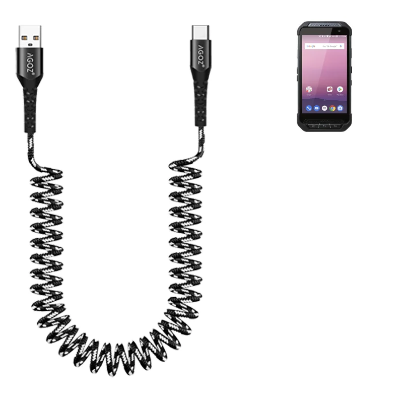 Point Mobile Computer Coiled USB-C Charging Cable for Work Areas | Agoz