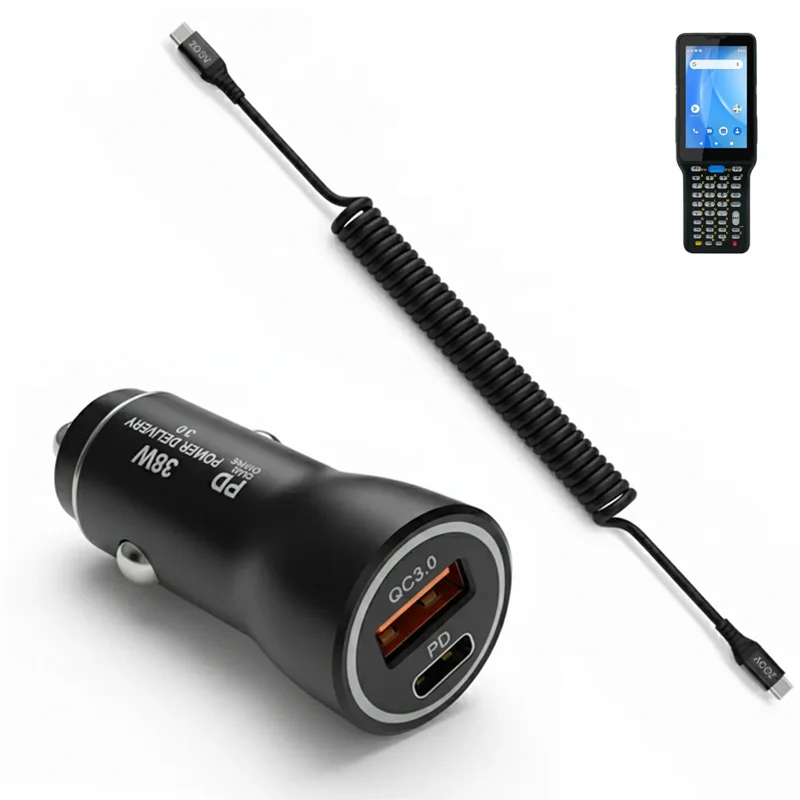 Unitech Mobile Computer 38W Vehicle Charger Kit with Coiled USB-C Cable | Agoz