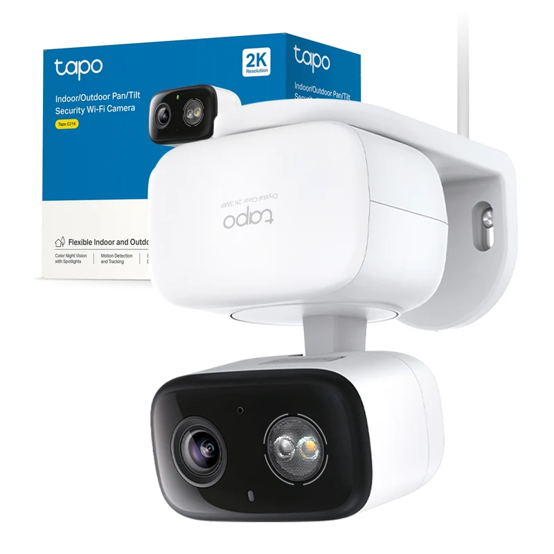 Tapo C216 Telecamera WiFi Interno/Esterno 2K 3MP, Visione a Colori, 360° PTZ