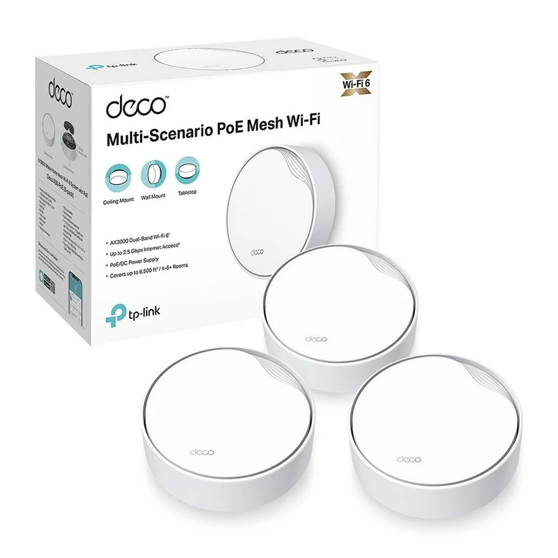 Deco X50-PoE Sistema Mesh Wi-Fi 6 AX3000Mbps, 3pz