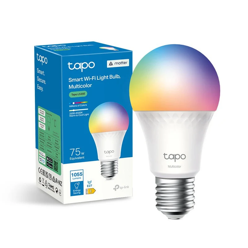 Tapo L535E Lampadina Smart Matter E27 Multicolore 1055lm 75W Alexa Google