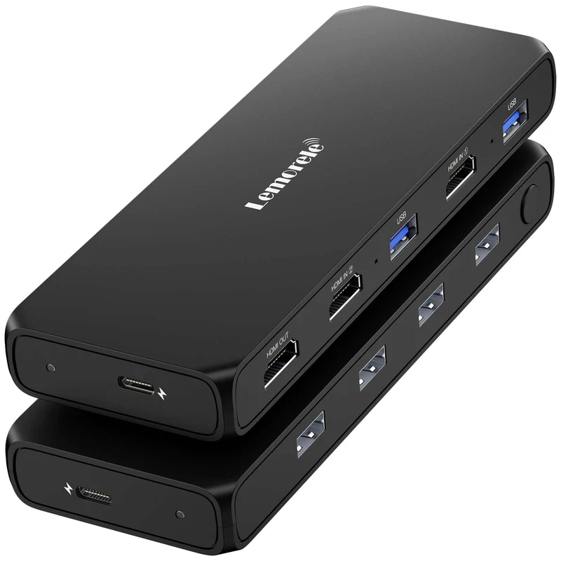 Lemorele G98 HDMI & USB KVM Switch with 4K Support and USB 3.0 Hub