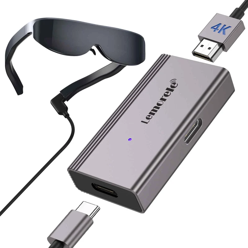 Lemorele LD48L HDMI to USB-C Converter | 4K60Hz Video Output for AR Glasses and USB-C Displays