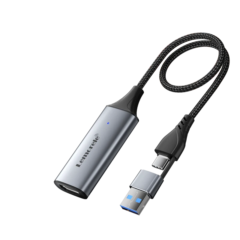 Lemorele AC05 1080P60 Video Capture Card | Dual USB & Type-C Output