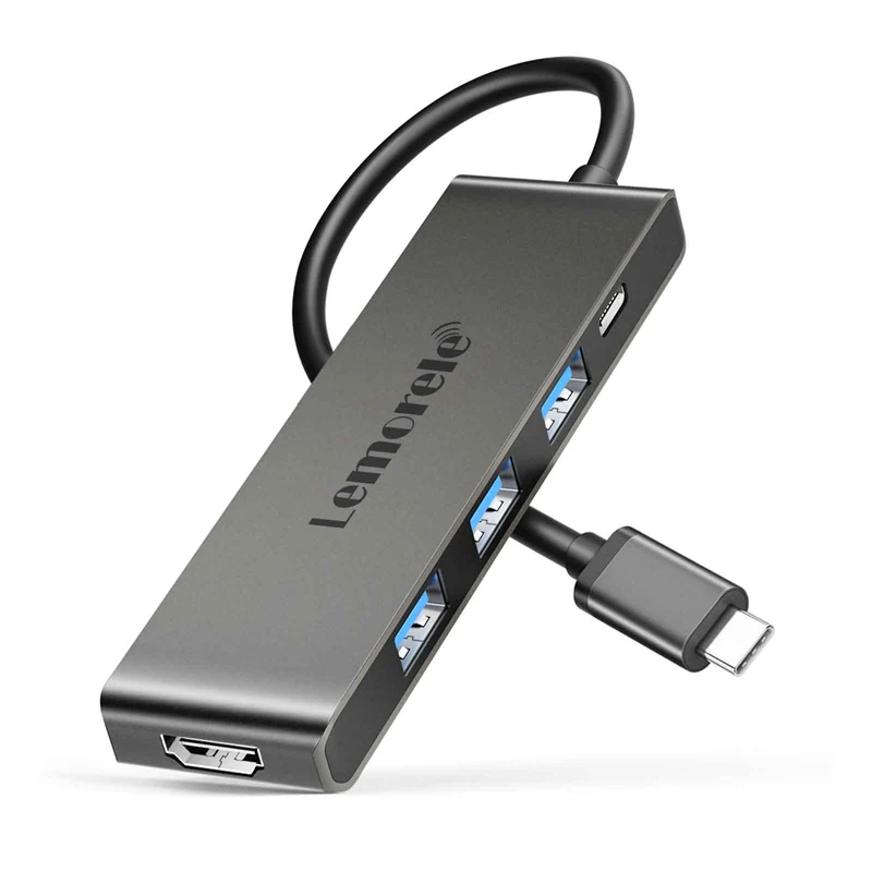 Lemorele TC22L USB-C 5-in-1 Hub – 100W PD, 4K HDMI, USB 3.0
