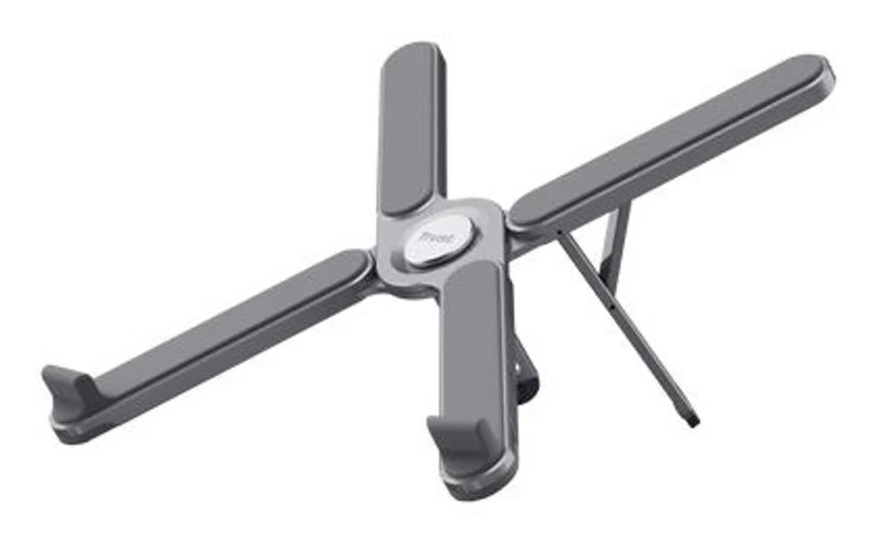 TRUST SUPPORTO/RIALZO PER LAPTOP - PIEGHEVOLE IN ALLUMINIO - MACY - GRIGIO [25647]