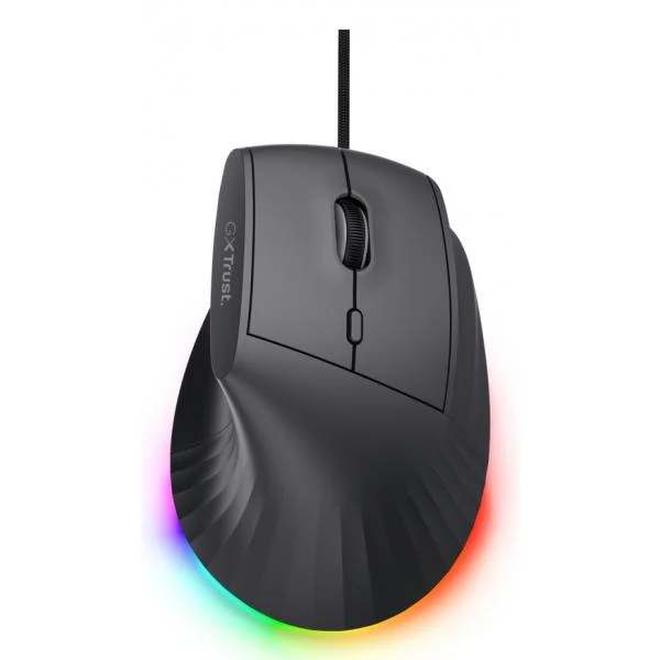 TRUST MOUSE ERGONOMICO VERTICALE CABLATO 1,7M RGB 12.800 DPI - 6 TASTI PROGRAMMABILI - GXT 145 REXXA [26024]