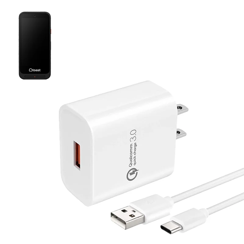 Wall Charger with USB-C Cable for Toast Handheld POS
