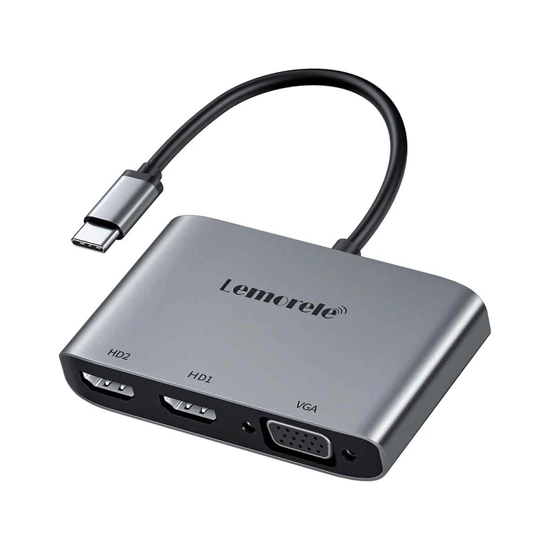 LEMORELE™ TC20L | USB C to Dual HDMI Adapter 4 in 1