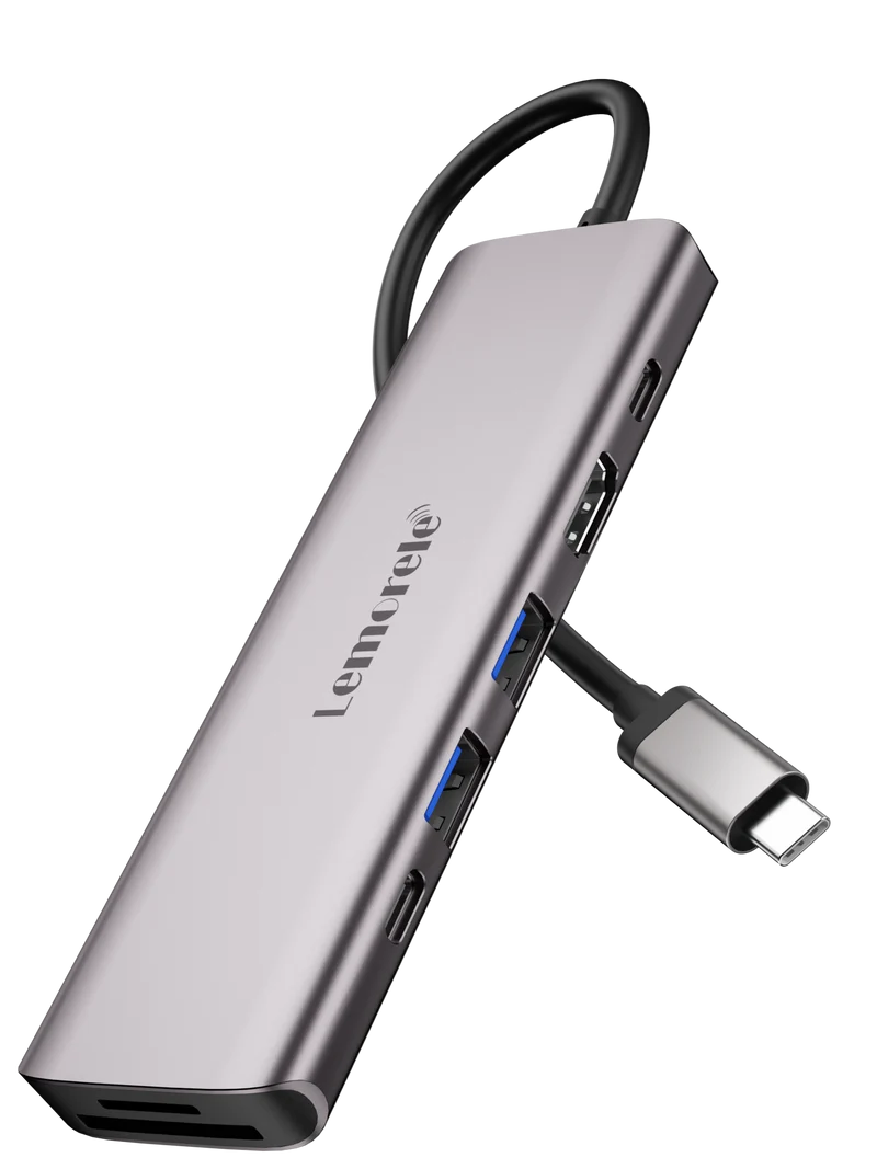 Lemorele TC45L USB-C 7-in-1 Hub with 4K HDMI & SD/TF Reader