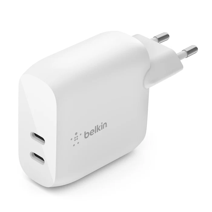 Doppio caricabatteria da parete USB-C PD da 40 W - Bianco