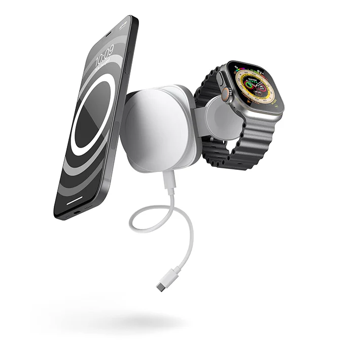 Caricatore da viaggio 2-in-1 per iPhone con MagSafe e Apple Watch