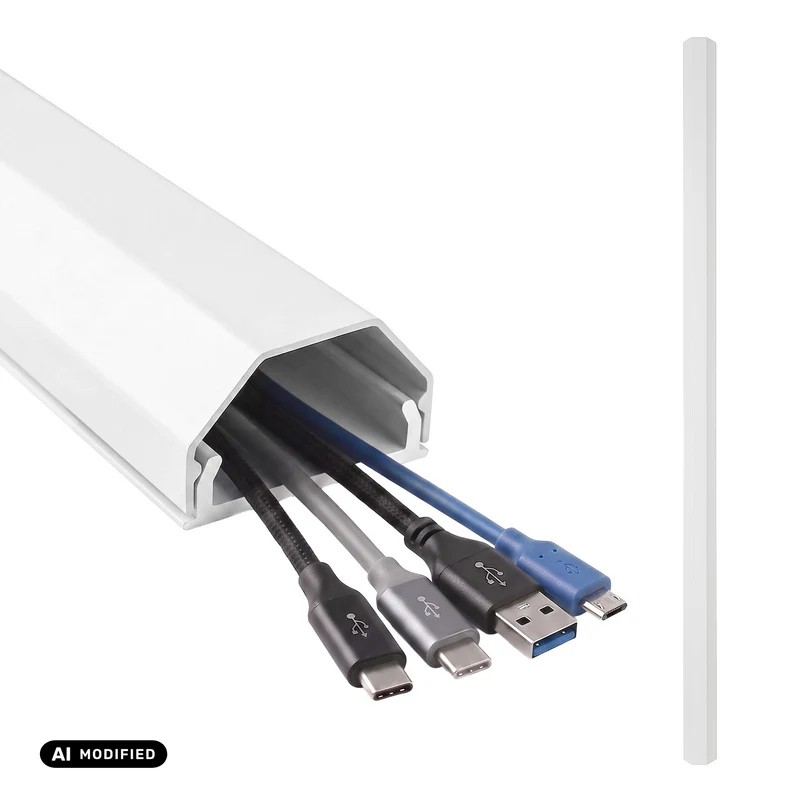 Profilo di copertura in alluminio per cavi Maclean, 33x18x750 mm, bianco, MCTV-897 W