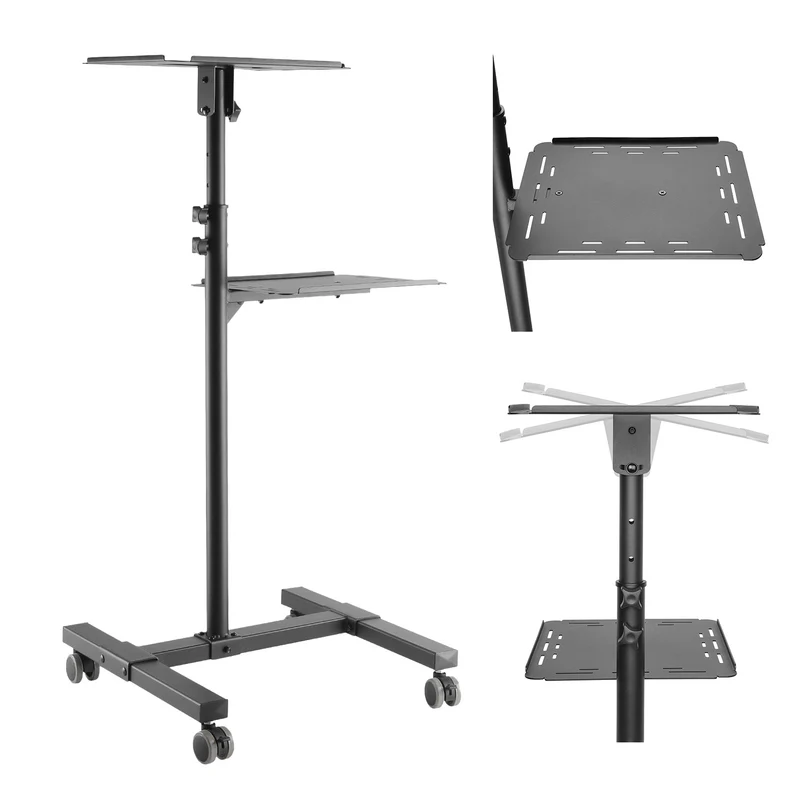 Tavolino mobile regolabile per proiettore/laptop Maclean, in acciaio, max. 10 kg, MC-207
