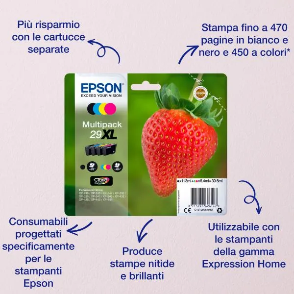 EPSON CART. INK GIALLO SERIE FRAGOLA [C13T29844012]
