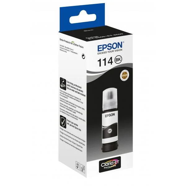 EPSON FLACONE INK 114 ECOTANK BLACK INK BOTTLE 70 ML [C13T07A140]