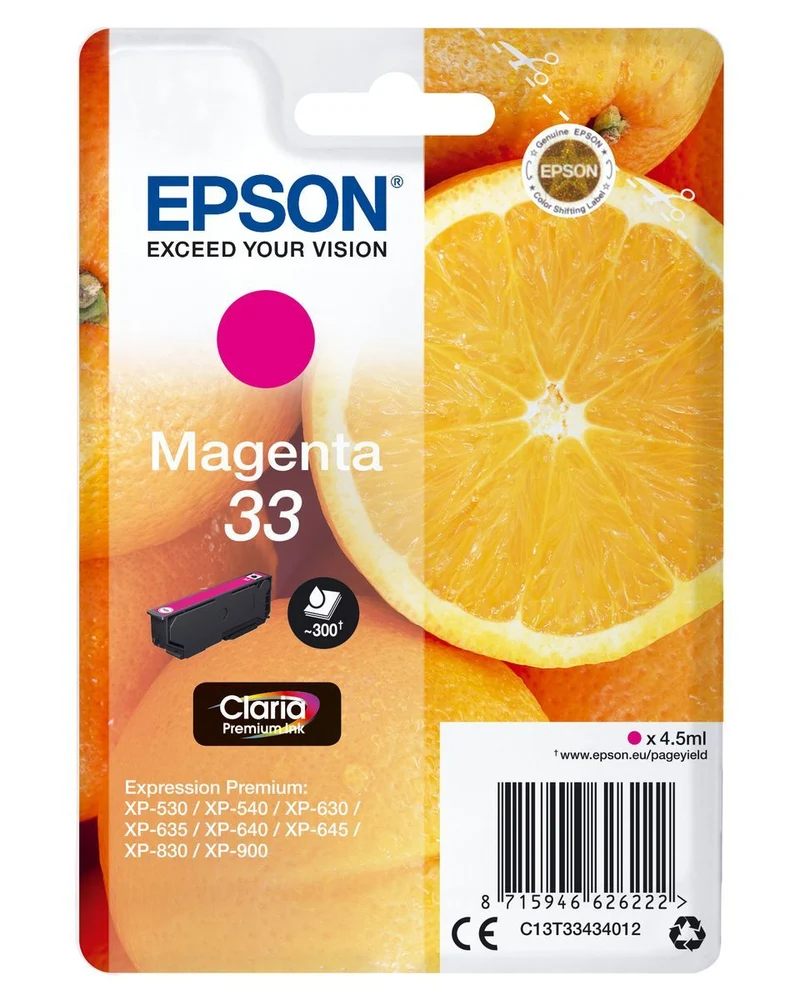 Epson Oranges Inchiostro magenta singolo Claria Premium Arance 33 [C13T33434012]