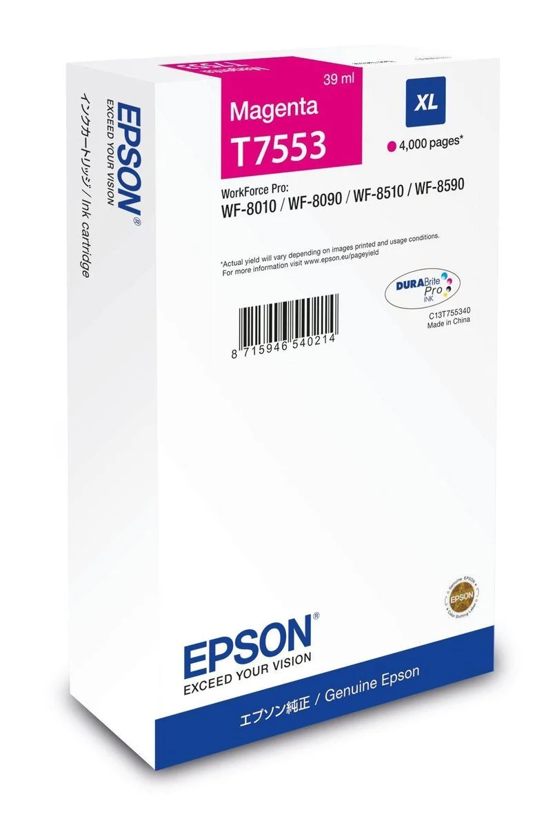 Epson WF-8xxx Series Ink Cartridge XL Magenta [C13T75534N]