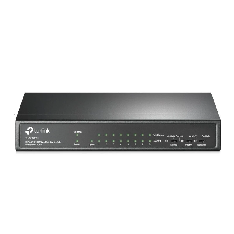 TP-Link TL-SF1009P switch di rete Non gestito Fast Ethernet (10/100) Supporto Power over Ethernet (PoE) Nero [TL-SF1009P]